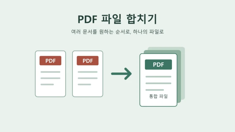 여러 PDF 문서를 하나의 통합 파일로 합치는 모습