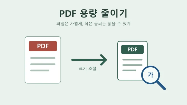 PDF 용량 줄이기 후 작은 글씨를 확인하는 개념도